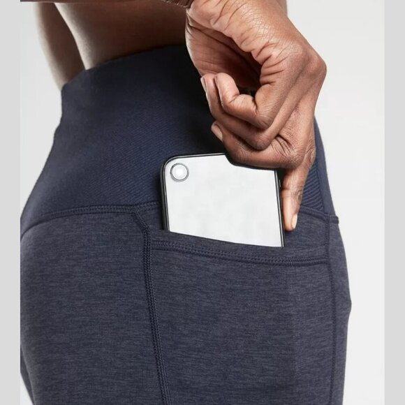 Athleta Exhale Stash Pocket Heel Tight in SoftLuxe Navy Blue  - 36295 - Picture 2 of 13
